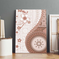 Bula Fiji Canvas Wall Art Brown Plumeria Masi Tapa Pattern LT05 - Polynesian Pride