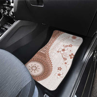 Bula Fiji Car Mats Brown Plumeria Masi Tapa Pattern LT05 - Polynesian Pride