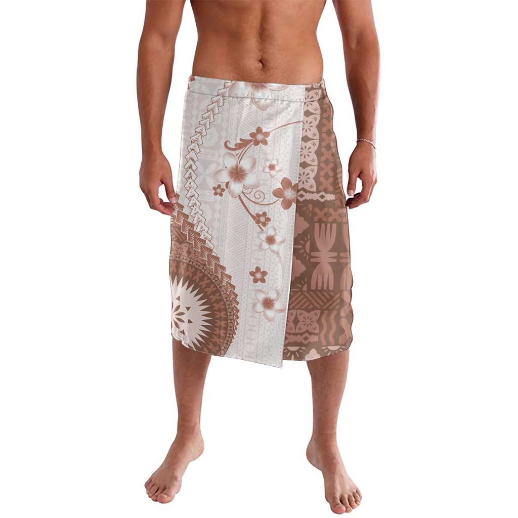 Bula Fiji Lavalava Brown Plumeria Masi Tapa Pattern LT05 Brown - Polynesian Pride