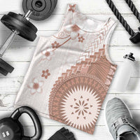 Bula Fiji Men Tank Top Brown Plumeria Masi Tapa Pattern LT05 - Polynesian Pride