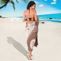 Bula Fiji Sarong Brown Plumeria Masi Tapa Pattern - Polynesian Pride