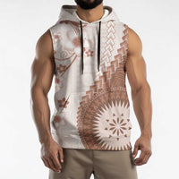 Bula Fiji Sleeveless Hoodie Brown Plumeria Masi Tapa Pattern LT05 - Polynesian Pride