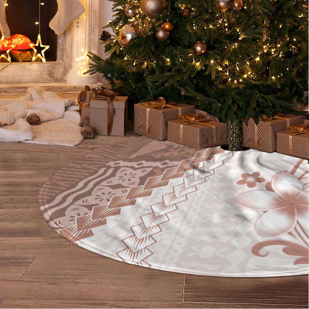 Bula Fiji Tree Skirt Brown Plumeria Masi Tapa Pattern - Polynesian Pride
