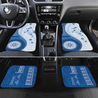 Bula Fiji Car Mats Blue Plumeria Masi Tapa Pattern LT05 Set 4pcs Blue - Polynesian Pride