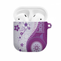Bula Fiji AirPods Case Violet Plumeria Masi Tapa Pattern - Polynesian Pride