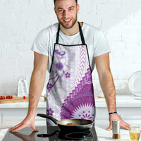 Bula Fiji Apron Violet Plumeria Masi Tapa Pattern - Polynesian Pride