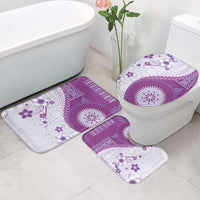 Bula Fiji Bathroom Set Violet Plumeria Masi Tapa Pattern LT05 - Polynesian Pride