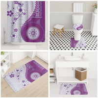 Bula Fiji Bathroom Set Violet Plumeria Masi Tapa Pattern LT05 - Polynesian Pride