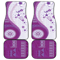 Bula Fiji Car Mats Violet Plumeria Masi Tapa Pattern LT05 - Polynesian Pride