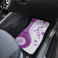 Bula Fiji Car Mats Violet Plumeria Masi Tapa Pattern LT05 - Polynesian Pride