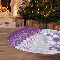 Bula Fiji Tree Skirt Violet Plumeria Masi Tapa Pattern - Polynesian Pride