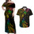 Personalised New Zealand Wellington Pride Couples Matching Off Shoulder Maxi Dress and Hawaiian Shirt Rainbow Silver Fern Paua Shell LT05 Black - Polynesian Pride