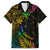 Personalised New Zealand Wellington Pride Family Matching Off Shoulder Maxi Dress and Hawaiian Shirt Rainbow Silver Fern Paua Shell LT05 Dad's Shirt - Short Sleeve Black - Polynesian Pride