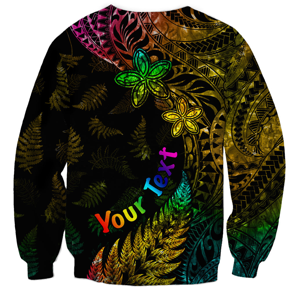 Personalised New Zealand Wellington Pride Sweatshirt Rainbow Silver Fern Paua Shell LT05 - Polynesian Pride