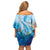 Polynesia Humpback Whale Family Matching Off Shoulder Short Dress and Hawaiian Shirt Ocean Style