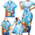 Polynesia Humpback Whale Family Matching Short Sleeve Bodycon Dress and Hawaiian Shirt Ocean Style