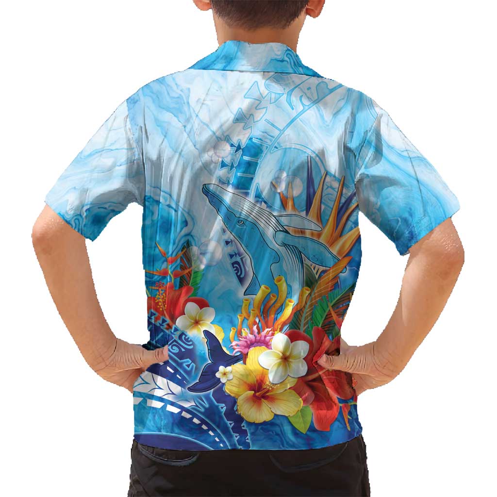 Polynesia Humpback Whale Family Matching Tank Maxi Dress and Hawaiian Shirt Ocean Style LT05 - Polynesian Pride
