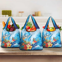 Polynesia Humpback Whale Grocery Bag Ocean Style LT05 3-pack One Size Blue - Polynesian Pride