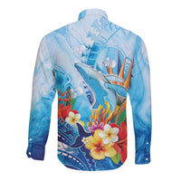 Polynesia Humpback Whale Long Sleeve Button Shirt Ocean Style LT05 - Polynesian Pride
