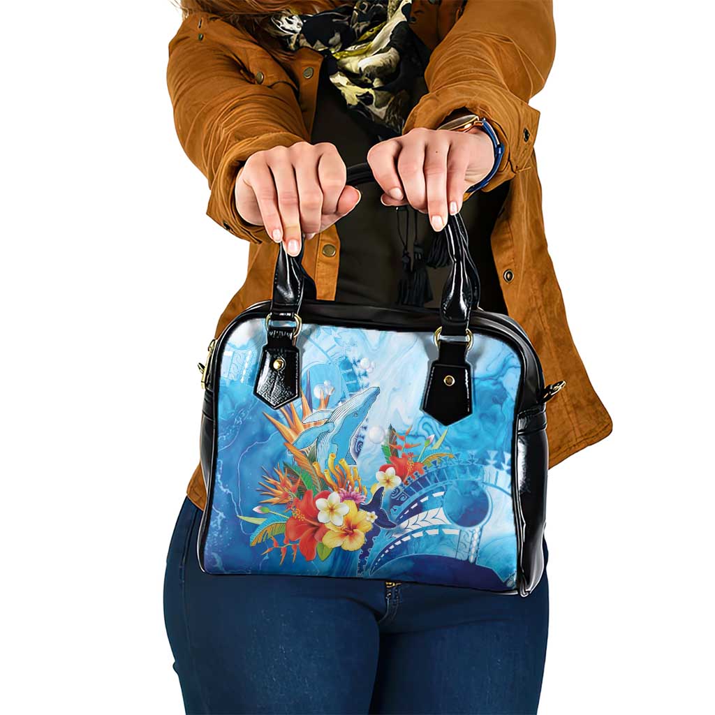 Polynesia Humpback Whale Shoulder Handbag Ocean Style