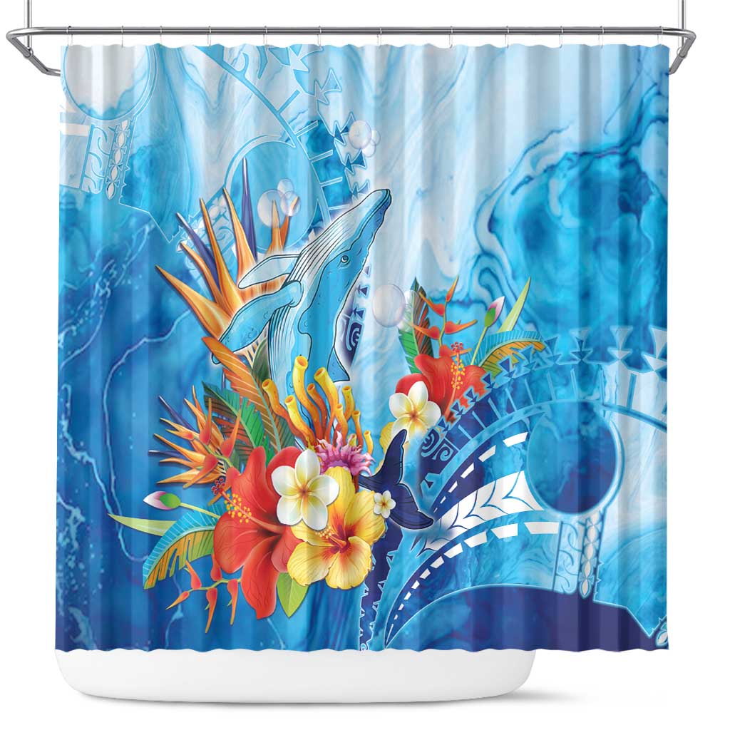 Polynesia Humpback Whale Shower Curtain Ocean Style