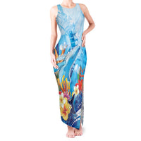 Polynesia Humpback Whale Tank Maxi Dress Ocean Style LT05 Women Blue - Polynesian Pride