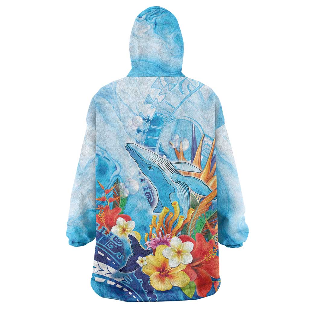 Polynesia Humpback Whale Wearable Blanket Hoodie Ocean Style LT05 - Polynesian Pride