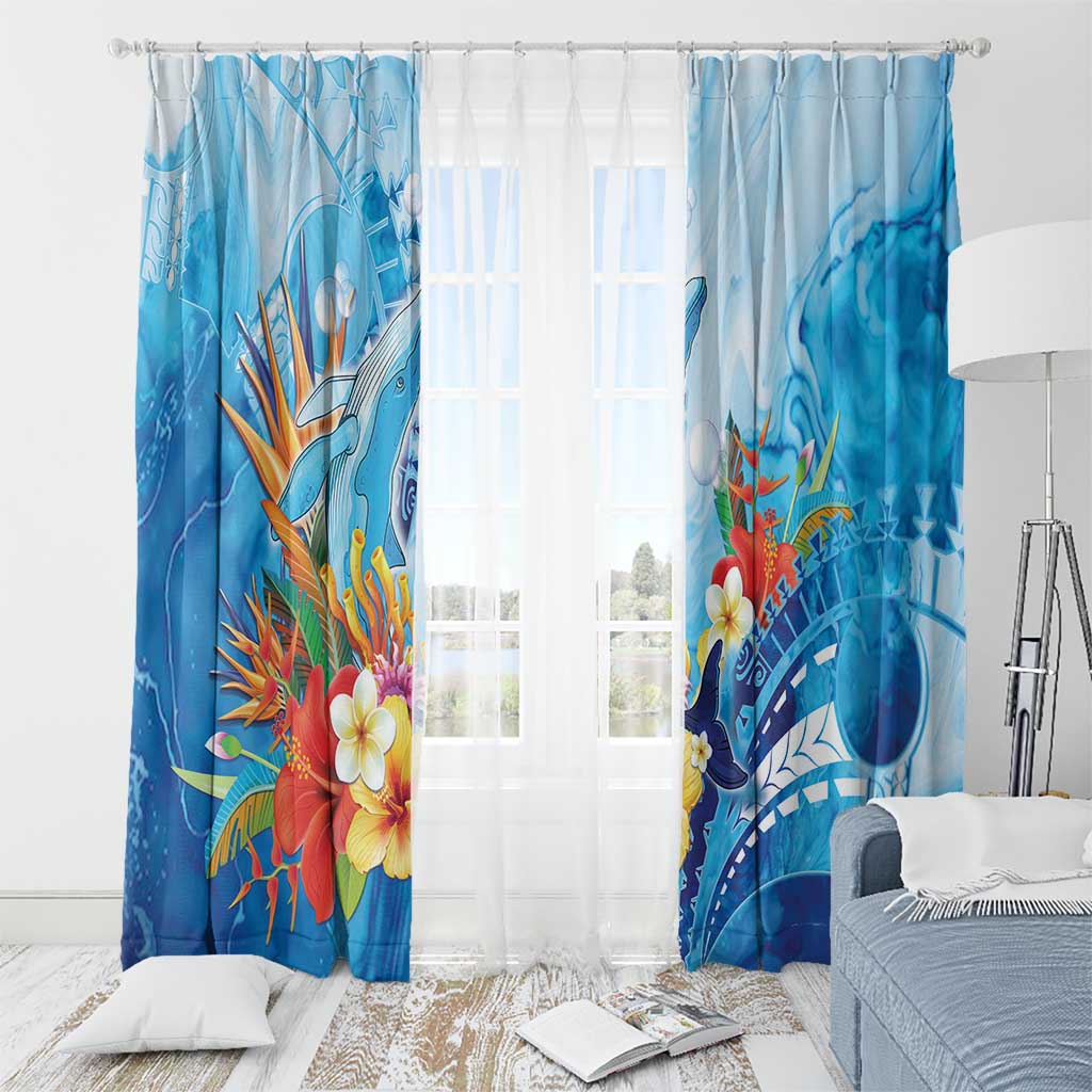 Polynesia Humpback Whale Window Curtain Ocean Style LT05 - Polynesian Pride