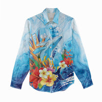 Polynesia Humpback Whale Women Casual Shirt Ocean Style