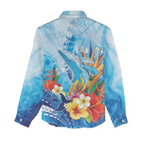 Polynesia Humpback Whale Women Casual Shirt Ocean Style