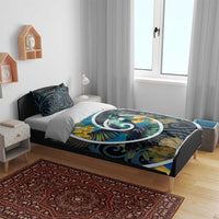 New Zealand Tui Bird Bedding Set Maori Koru With Kowhai Flowers LT05 - Polynesian Pride