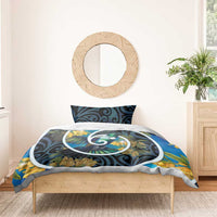 New Zealand Tui Bird Bedding Set Maori Koru With Kowhai Flowers LT05 - Polynesian Pride