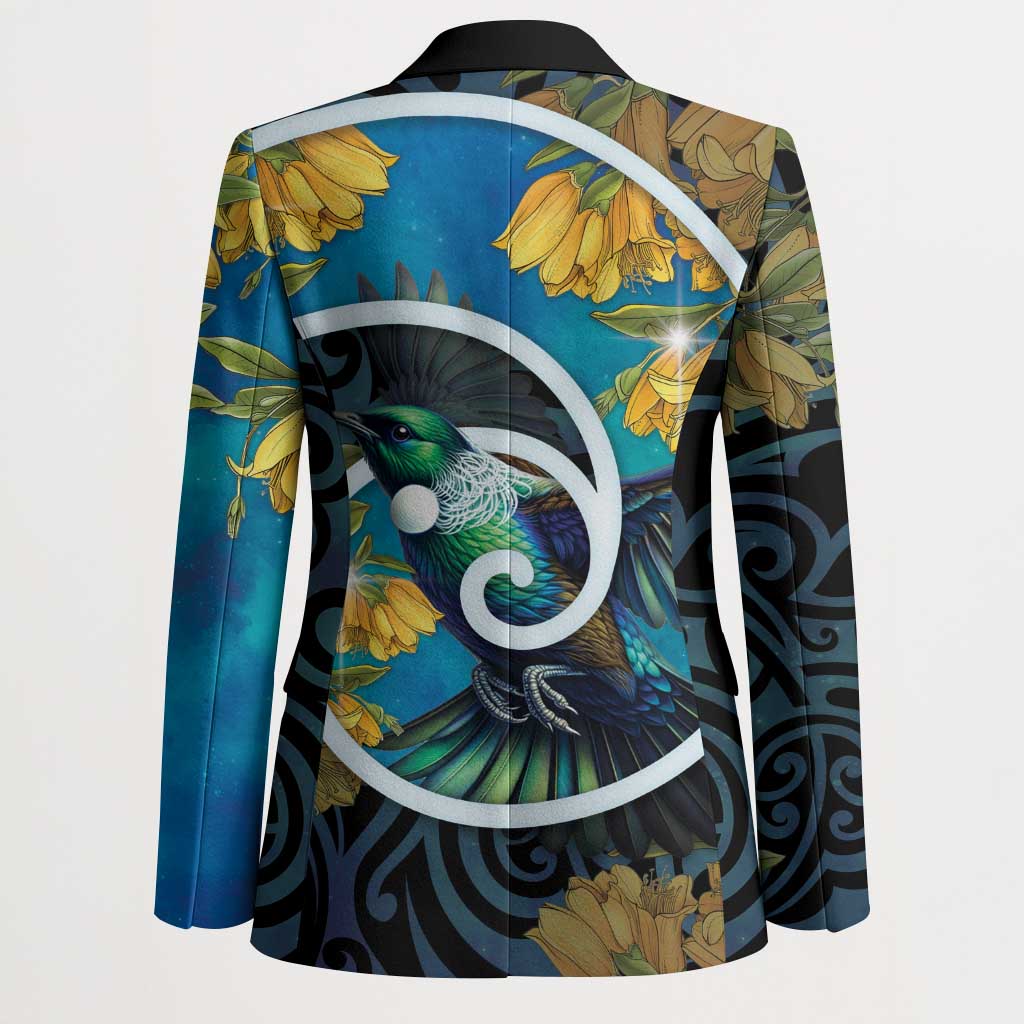 New Zealand Tui Bird Blazer Maori Koru With Kowhai Flowers LT05 - Polynesian Pride