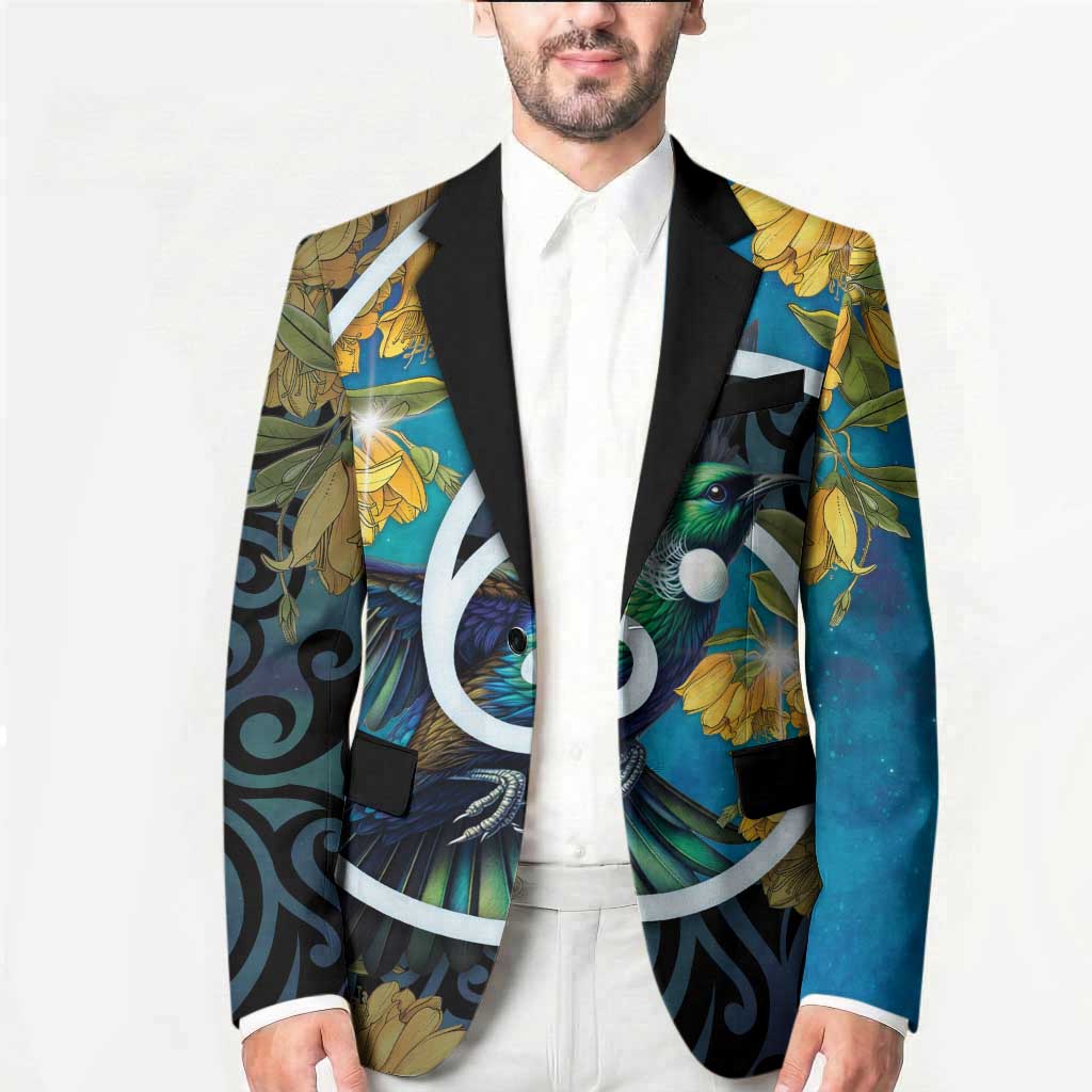 New Zealand Tui Bird Blazer Maori Koru With Kowhai Flowers LT05 - Polynesian Pride