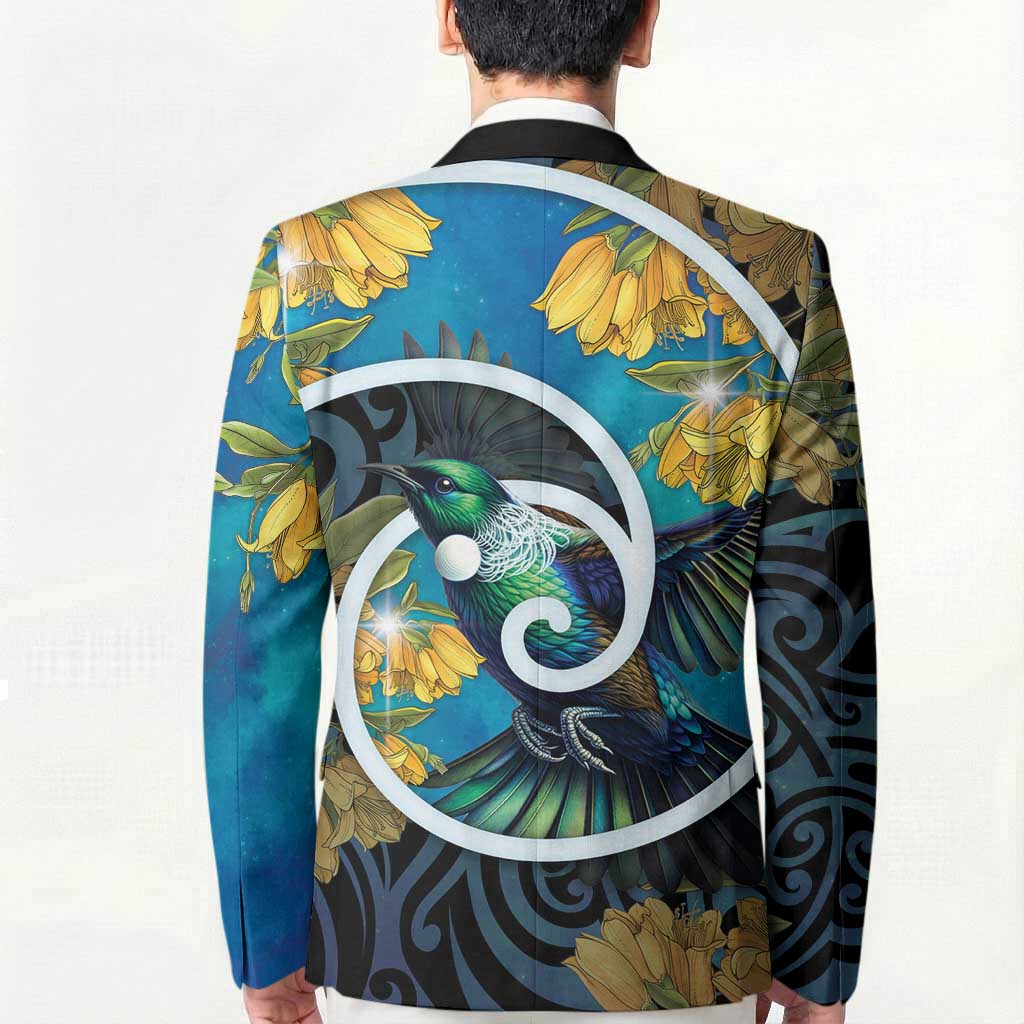 New Zealand Tui Bird Blazer Maori Koru With Kowhai Flowers LT05 - Polynesian Pride