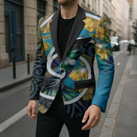 New Zealand Tui Bird Blazer Maori Koru With Kowhai Flowers LT05 - Polynesian Pride