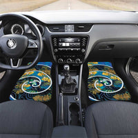 New Zealand Tui Bird Car Mats Maori Koru With Kowhai Flowers