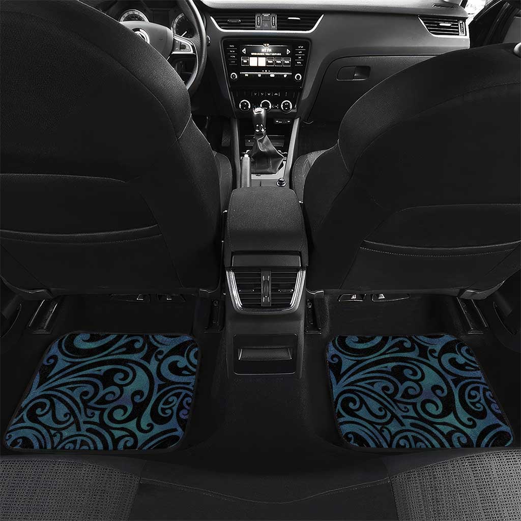 New Zealand Tui Bird Car Mats Maori Koru With Kowhai Flowers