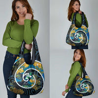 New Zealand Tui Bird Grocery Bag Maori Koru With Kowhai Flowers LT05 - Polynesian Pride