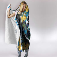 New Zealand Tui Bird Hooded Blanket Maori Koru With Kowhai Flowers LT05 - Polynesian Pride