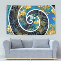 New Zealand Tui Bird Tapestry Maori Koru With Kowhai Flowers LT05 - Polynesian Pride