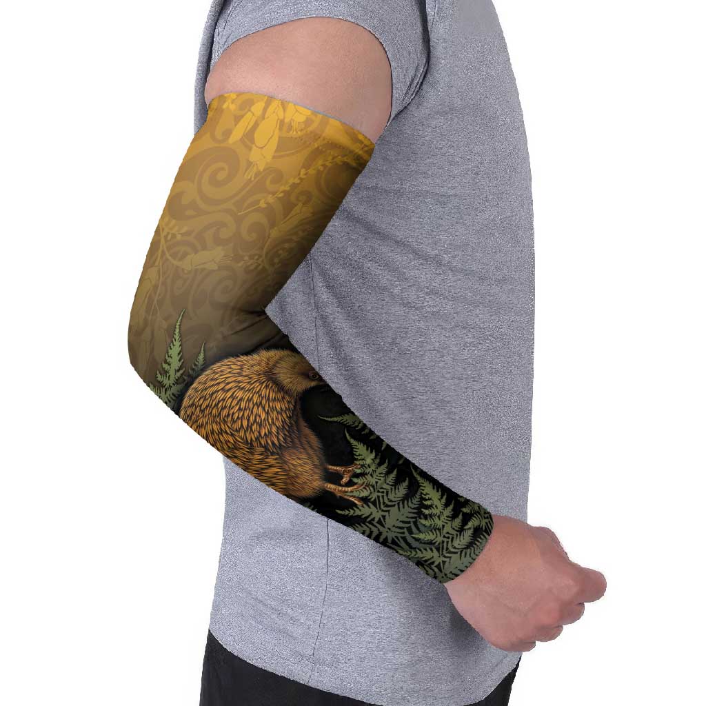New Zealand Kiwi Bird Arm Sleeves Silver Fern Mix Maori Pattern LT05 - Polynesian Pride