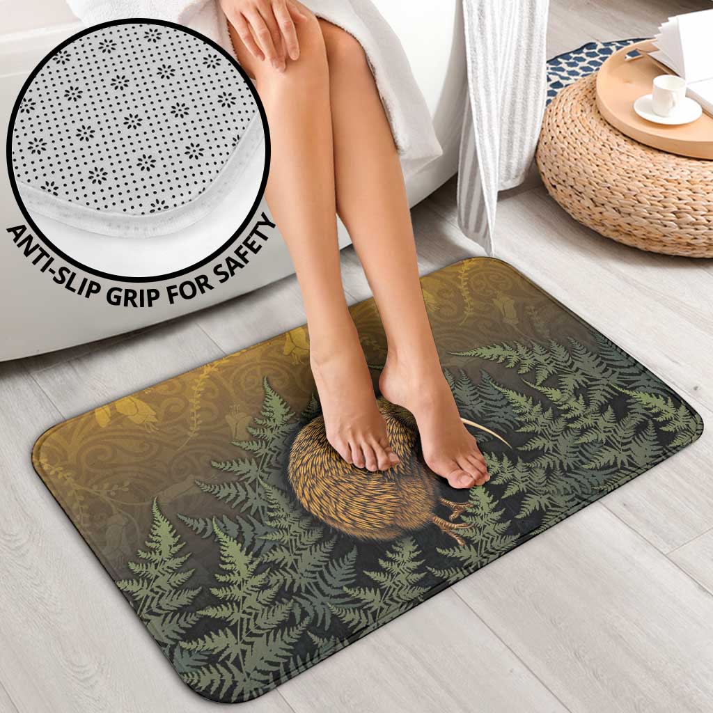 New Zealand Kiwi Bird Bathroom Set Silver Fern Mix Maori Pattern LT05 - Polynesian Pride