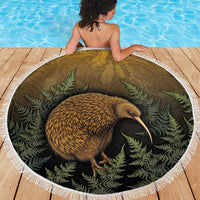 New Zealand Kiwi Bird Beach Blanket Silver Fern Mix Maori Pattern LT05 - Polynesian Pride