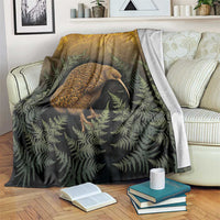 New Zealand Kiwi Bird Blanket Silver Fern Mix Maori Pattern