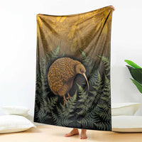 New Zealand Kiwi Bird Blanket Silver Fern Mix Maori Pattern