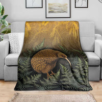New Zealand Kiwi Bird Blanket Silver Fern Mix Maori Pattern