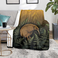 New Zealand Kiwi Bird Blanket Silver Fern Mix Maori Pattern