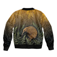 New Zealand Kiwi Bird Bomber Jacket Silver Fern Mix Maori Pattern LT05 - Polynesian Pride