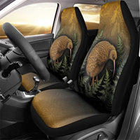 New Zealand Kiwi Bird Car Seat Cover Silver Fern Mix Maori Pattern LT05 - Polynesian Pride